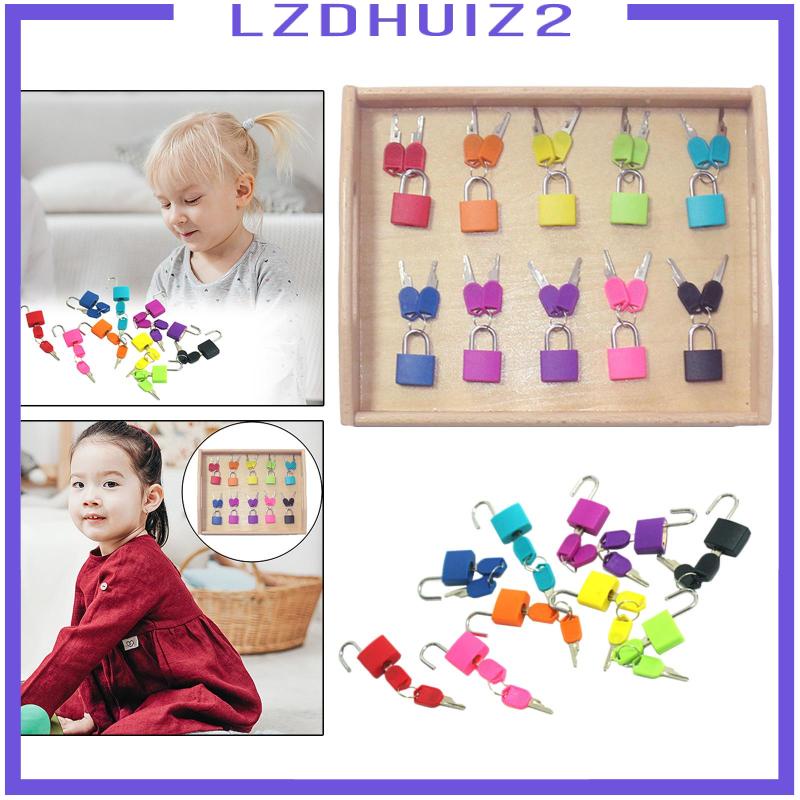 Bộ 10 Chìa Khóa Và 10 Ổ Khóa Nhiều Màu Sắc Montessori