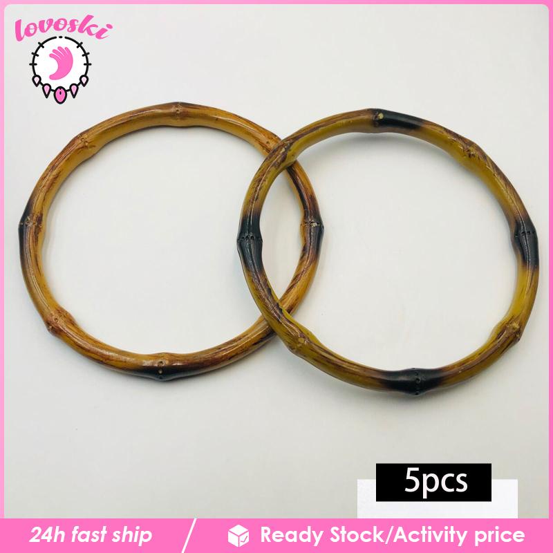 Set 5 Túi Xách Macrame Giả Tre Có Tay Cầm DIY