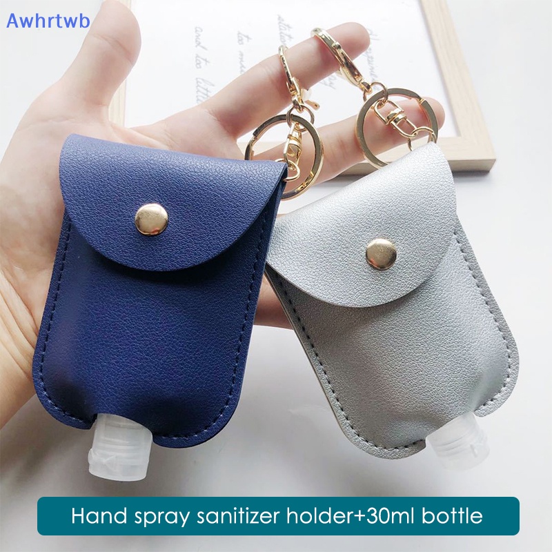 Awhrtwb Mới Móc Khóa Chai Nước Rửa Tay Khử Trùng Bằng Da Có Thể Nạp Lại Cho Du Lịch