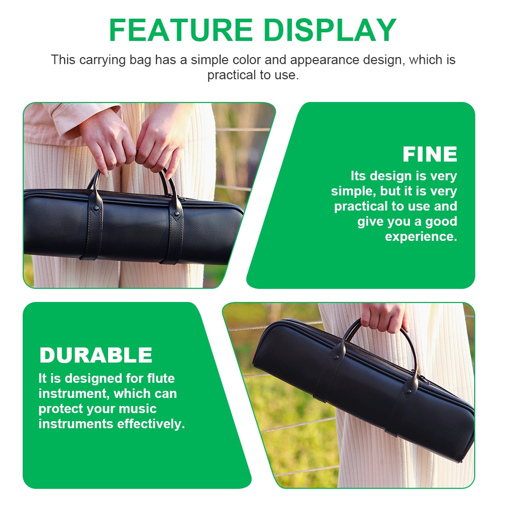 Túi Da Đựng Sáo Màu Đen