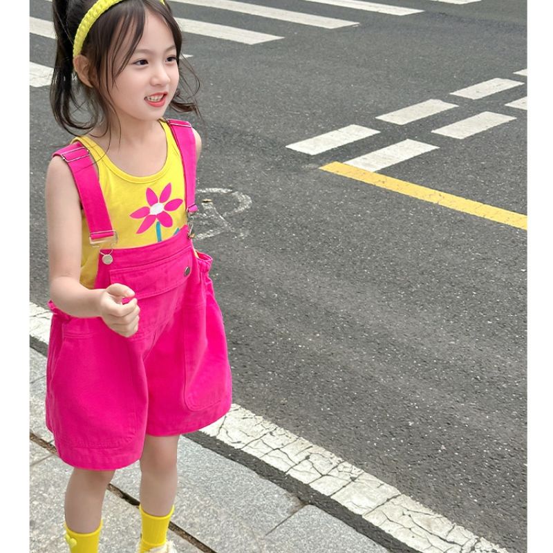Quần Yếm Dáng Ôm Lưng Thun Phong Cách Nhật Hàn Thời Trang Mùa Hè Hàng Mới 2023 Dành Cho Bé Gái