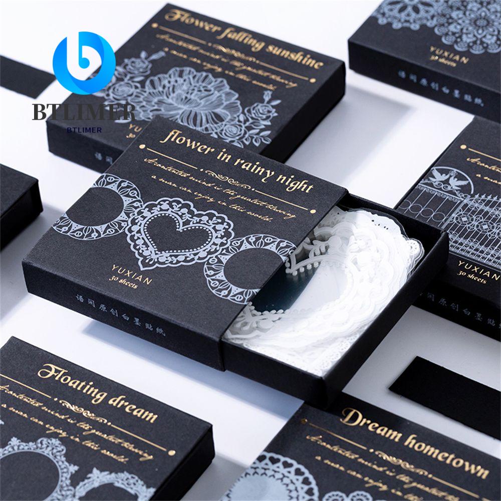 Bộ 30 Miếng Dán PET Hình Bướm Trang Trí Điện Thoại / Nhật Ký