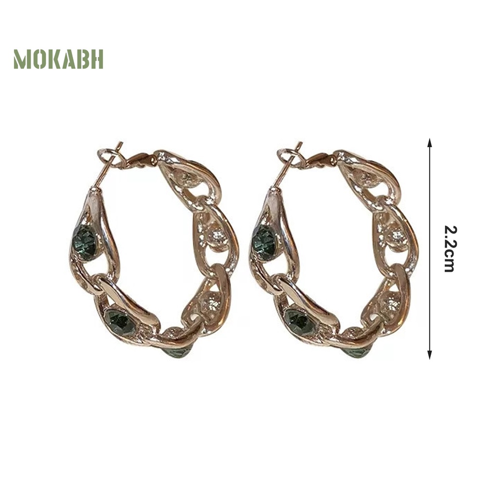 1 Đôi Bông Tai Tròn Lớn Đính Đá Thời Trang Dành Cho Nữ