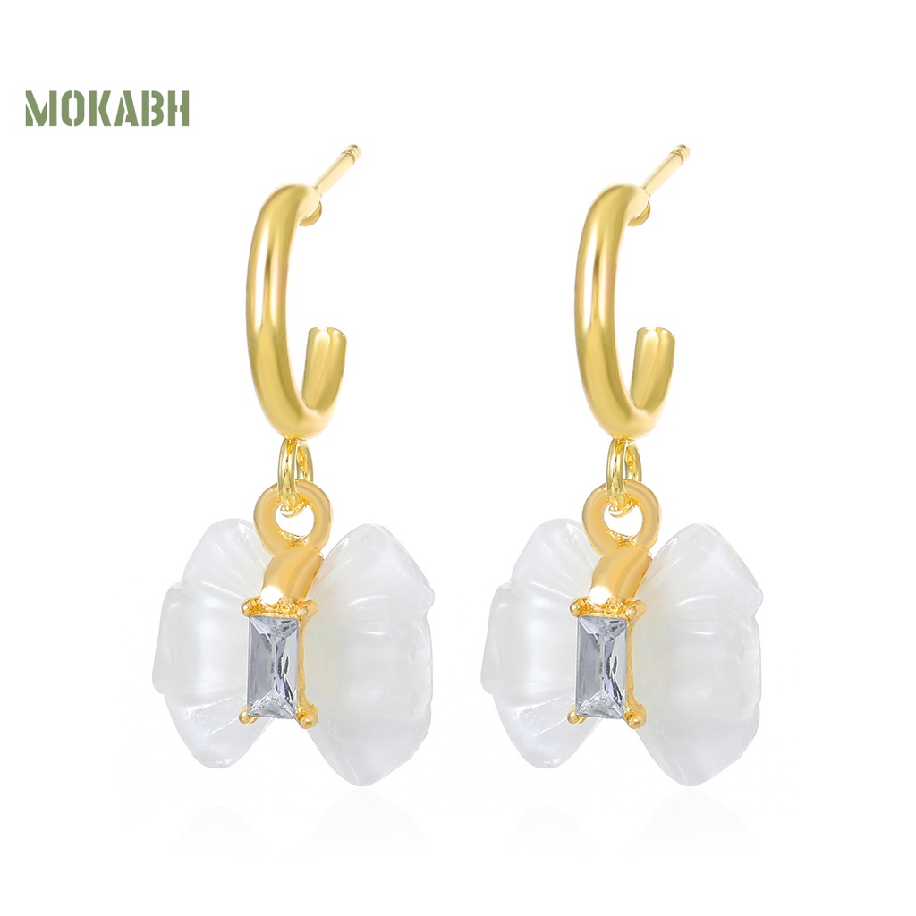 1 Đôi Bông Tai Hình Nơ Đính Đá Trong Suốt Dành Cho Cô Dâu