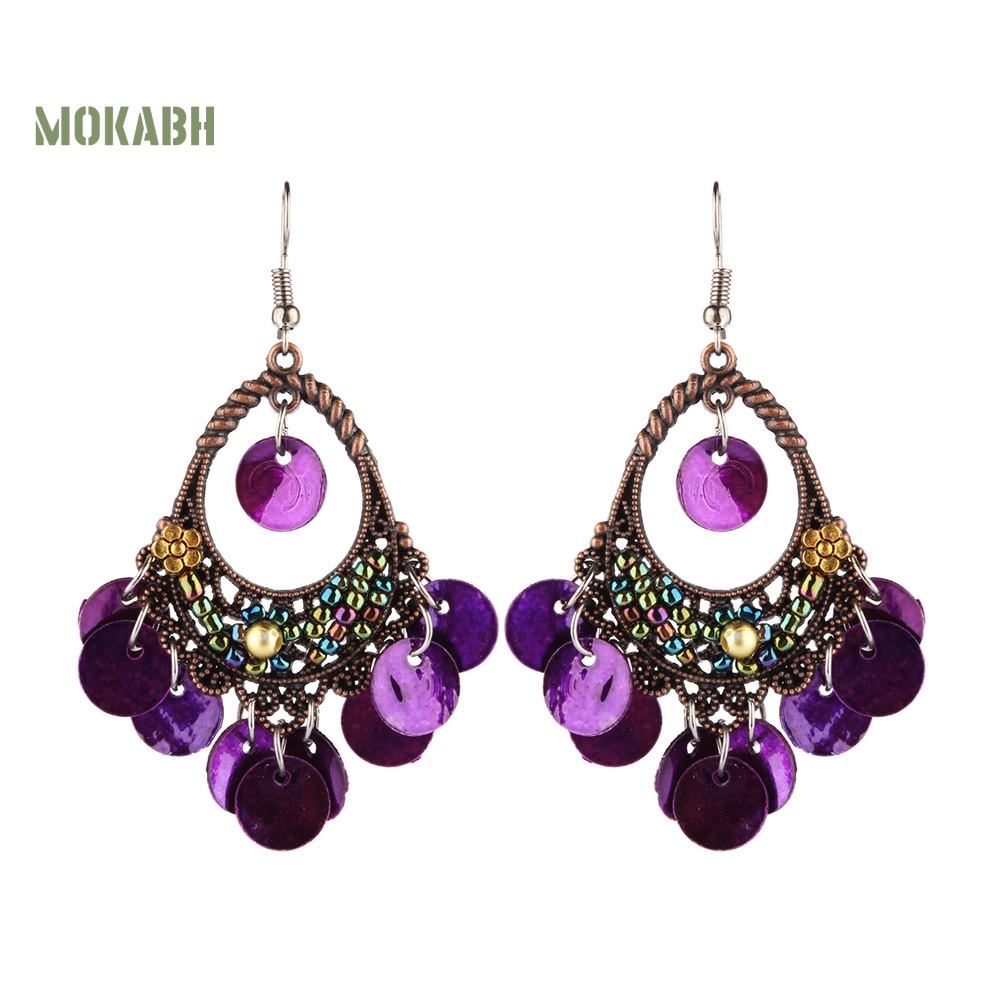 Bông Tai Hình Đĩa Tròn Phong Cách Bohemian Thời Trang Cho Nữ