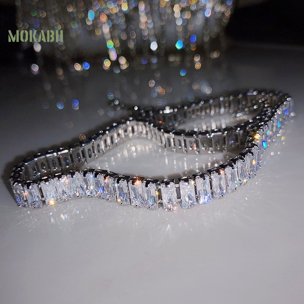 Vòng Cổ Choker Đính Đá Zircon Khối Đơn Giản Nhẹ Nhàng Có Thể Điều Chỉnh