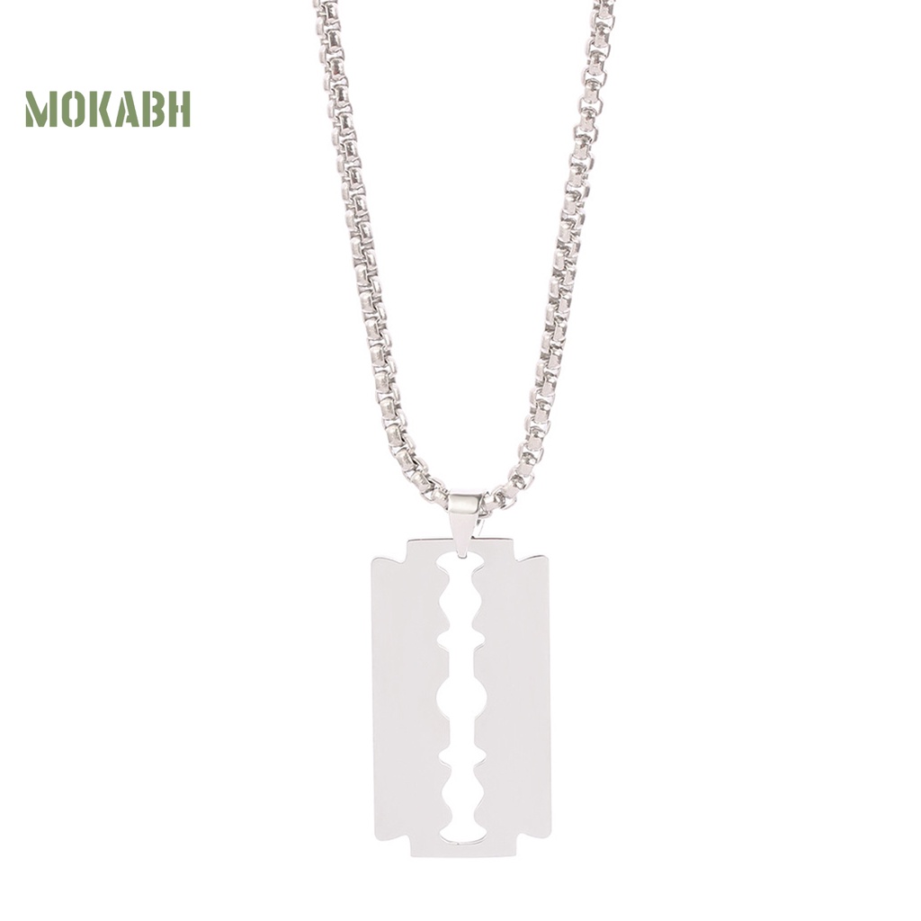 Vòng cổ Mạ Điện Bằng Thép Không Gỉ Mặt Hình Lưỡi Dao Phong Cách Hip Hop Cho Nam Nữ