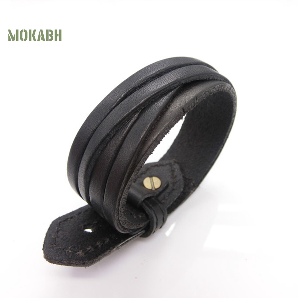 Vòng Tay Giả Da Bện Nhiều Lớp Phong Cách Punk Cá Tính Dùng Hàng Ngày