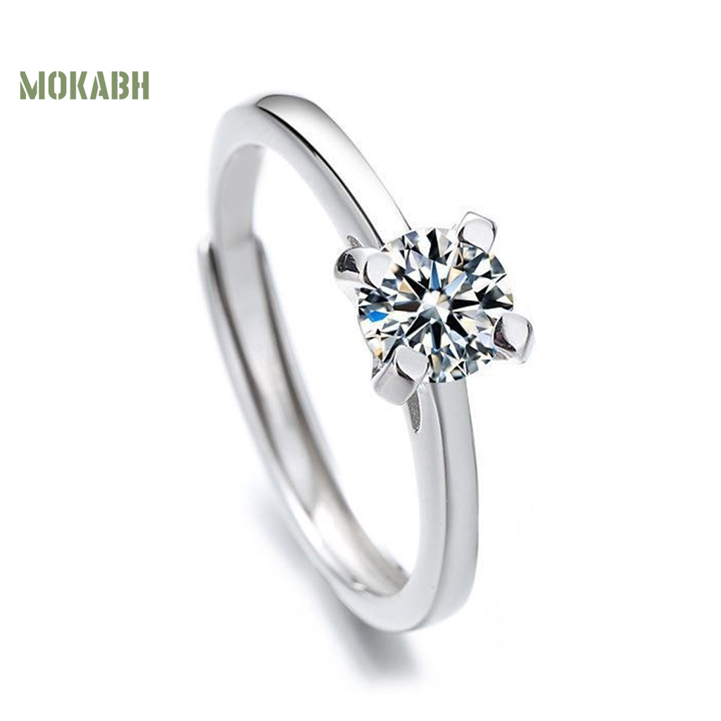 Nhẫn Đính Hôn Đính Đá Lấp Lánh Sang Trọng Dành Cho Nam Và Nữ