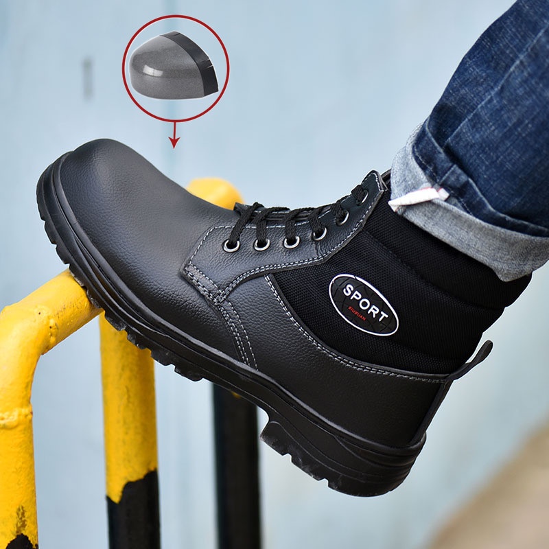 Giày Bốt Bảo Hộ Lao Động Mũi Thép Siêu Nhẹ Chống Nước Chống Đâm Thủng Chất Lượng Cao Thời Trang Cho Nam