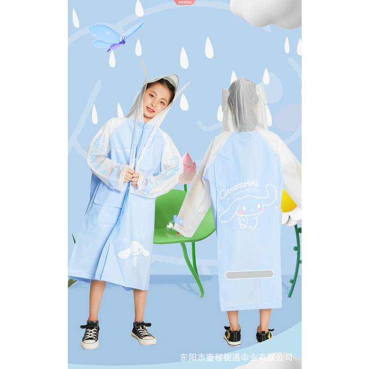 Áo Mưa Mở Rộng Có Mũ Trùm Hình Cinnamoroll Dễ Thương Cho Bé Gái