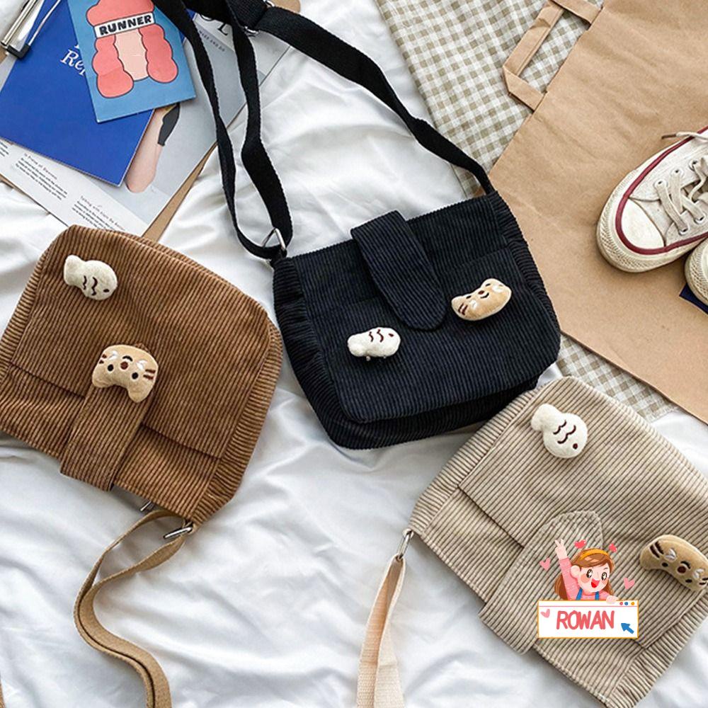 Túi Xách Mua Sắm Đeo Vai Chất Nhung In Họa Tiết Hoạt Hình Dễ Thương Cho Nữ