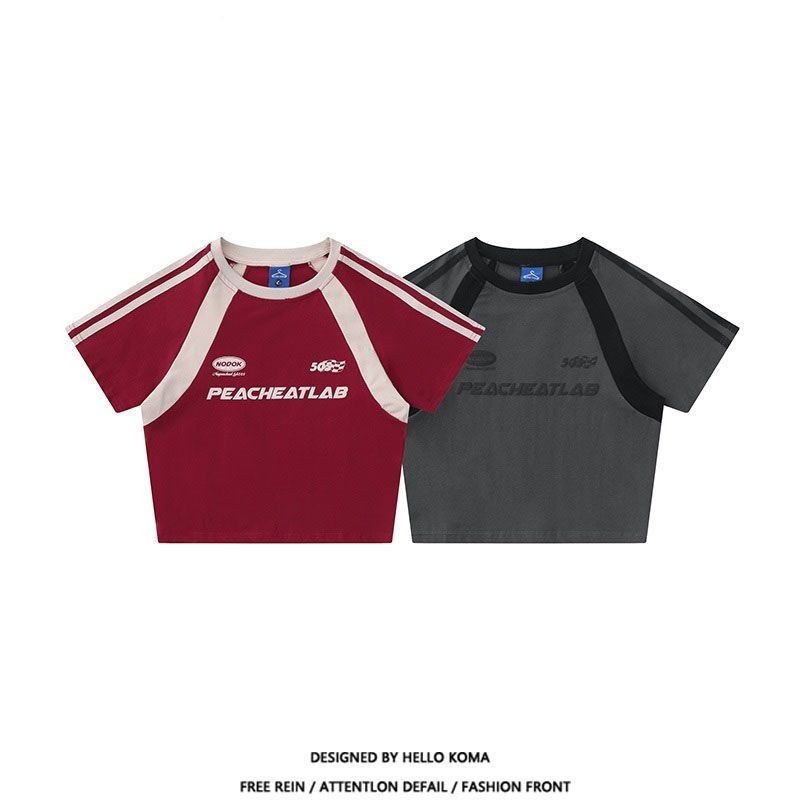 Áo thun ZWQFP cotton tay raglan họa tiết 3 sọc thời trang dành cho nữ