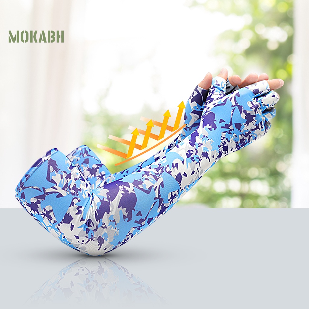 1 Cặp Ống Tay Áo Dài Bằng Lụa Lạnh Chống Trượt Họa Tiết Rằn Ri