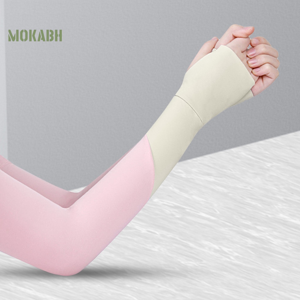 1 Cặp Ống Tay Áo Chống Nắng Bằng Lụa Lạnh Màu Sắc Tương Phản