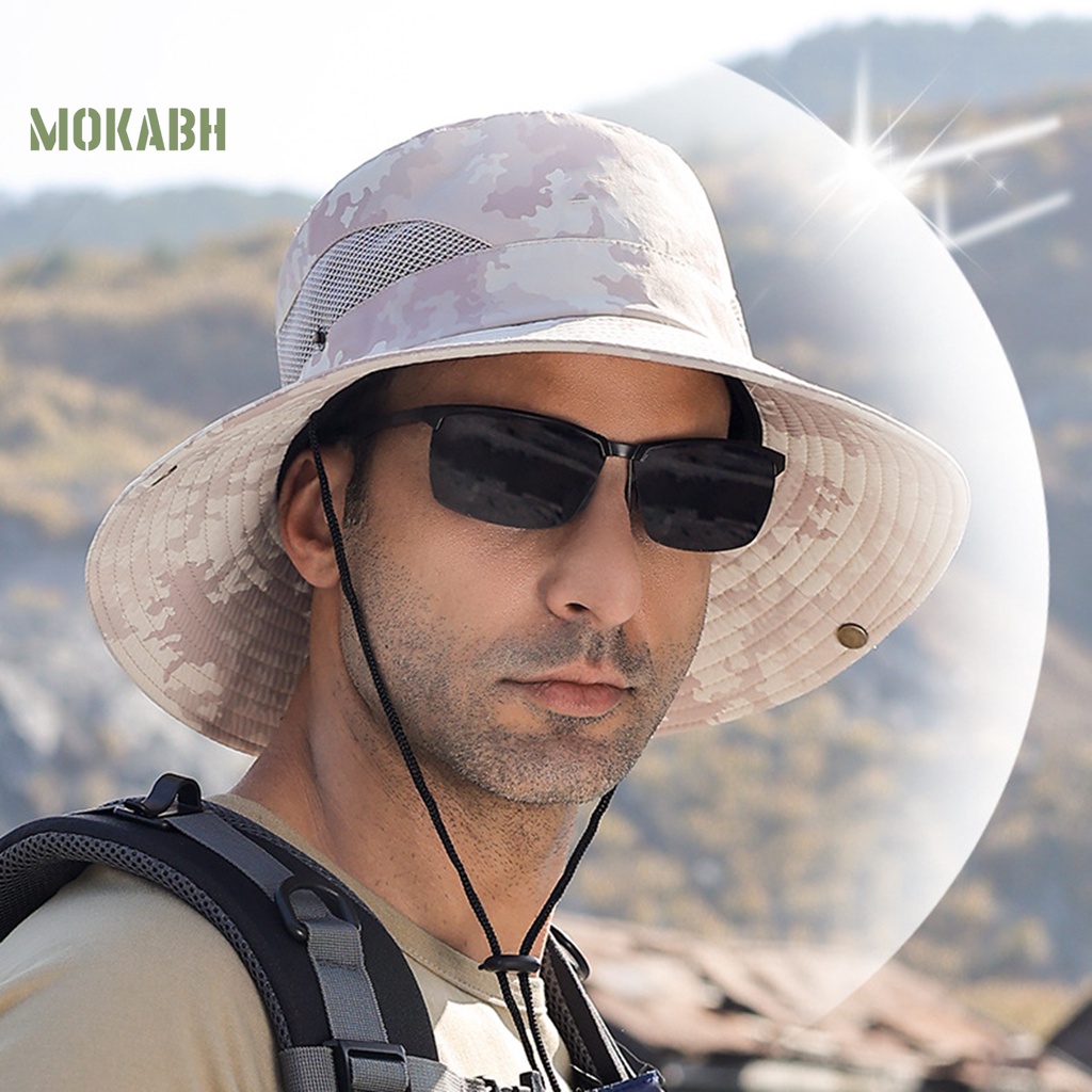 Nón Tai Bèo Thoáng Khí Chống Thấm Nước Có Dây Điều Chỉnh Được Họa Tiết Rằn Ri Thời Trang Mùa Hè Cho Nam