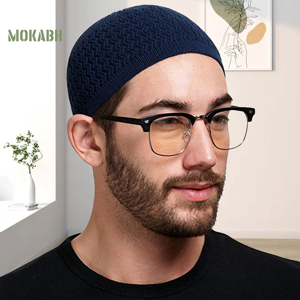 [Mok Abh] Mũ Len Tròn Họa Tiết Gợn Sóng Truyền Thống Cổ Điển Cho Nam Và Nữ