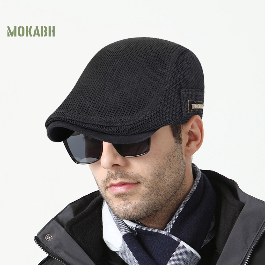 [Mok Abh] Mũ Beret Lưới Chống Nắng Có Thể Điều Chỉnh Kích Cỡ Dành Cho Nam