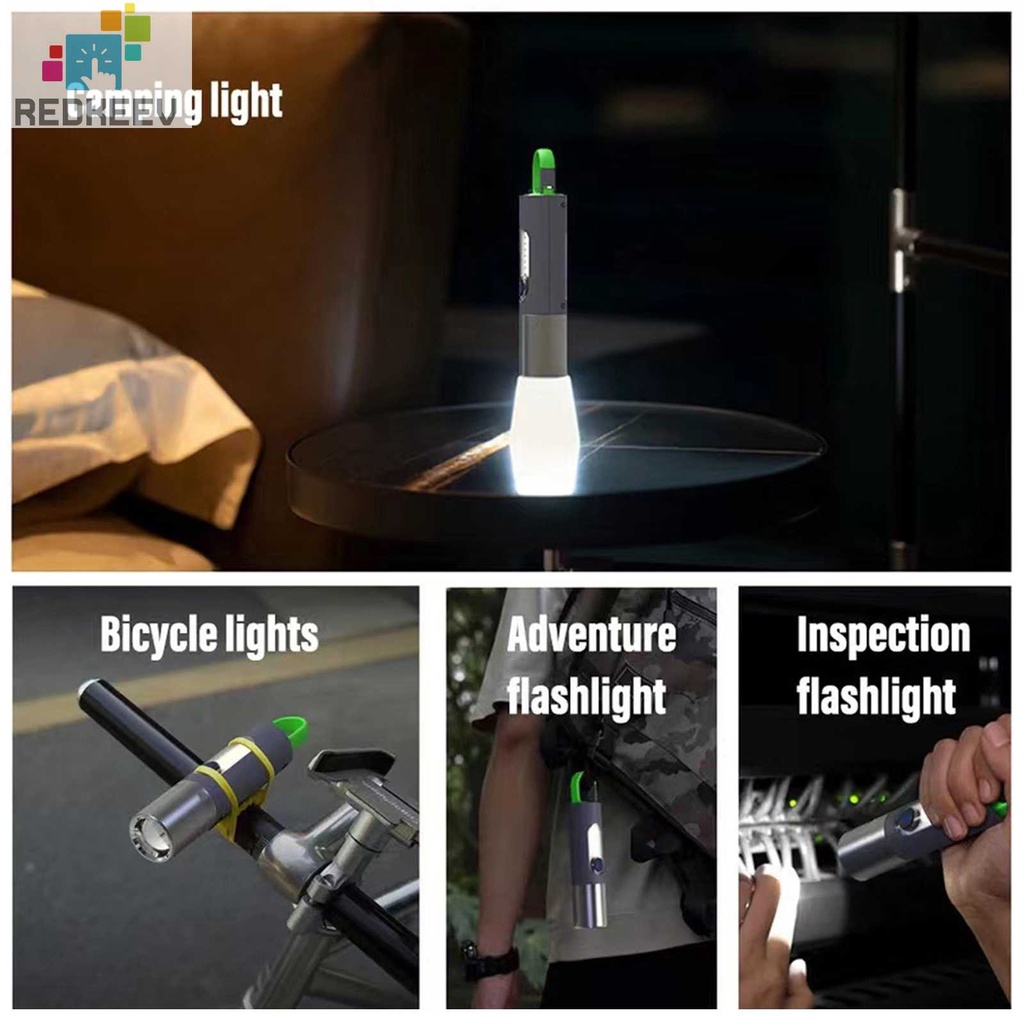 Móc Khóa Đèn Pin Mini 4 Chế Độ 1200mAh Chống Nước Kèm Chụp Đèn