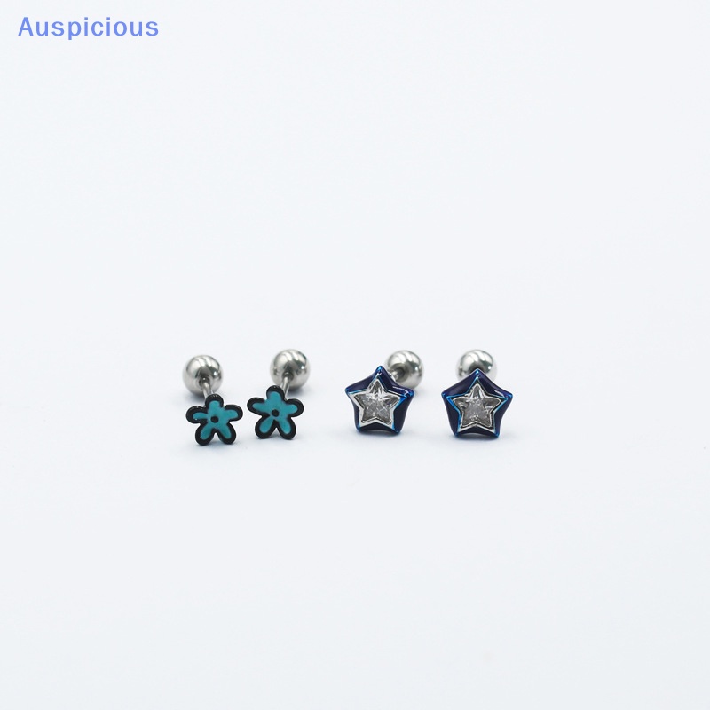 1 Đôi Bông Tai Hình Hoa / Ngôi Sao Đính Đá Zircon Dễ Thương Cho Nữ