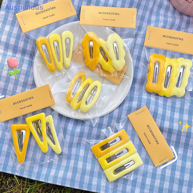 Set 3 Kẹp Tóc Màu Gradient Kiểu Dáng Đơn Giản Thời Trang Cho Nữ