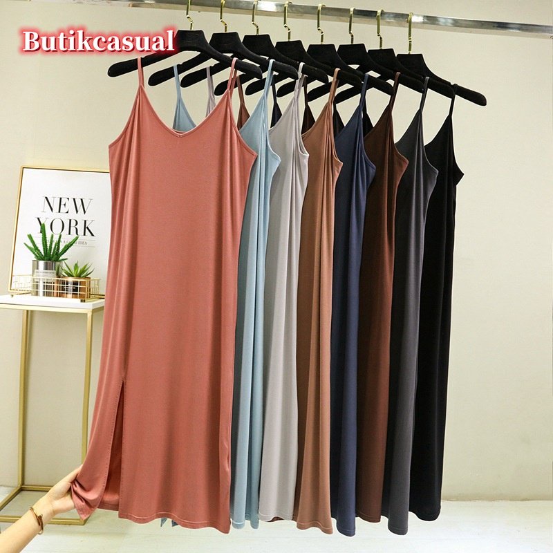 Đầm Ngủ Cotton Tay Ngắn Dáng Rộng Màu Trơn Thời Trang Cho Nữ