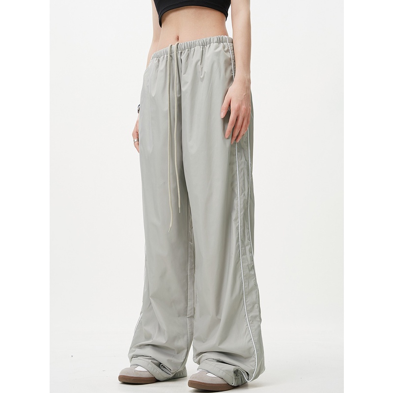 Mr Bense Quần Dù Thể Thao Dáng Rộng Họa Tiết Kẻ Sọc Phong Cách Đường Phố Mỹ