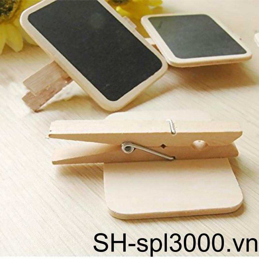 Set 10 Kẹp Bảng Đen Ghi Chú Bằng Gỗ Tiện Dụng