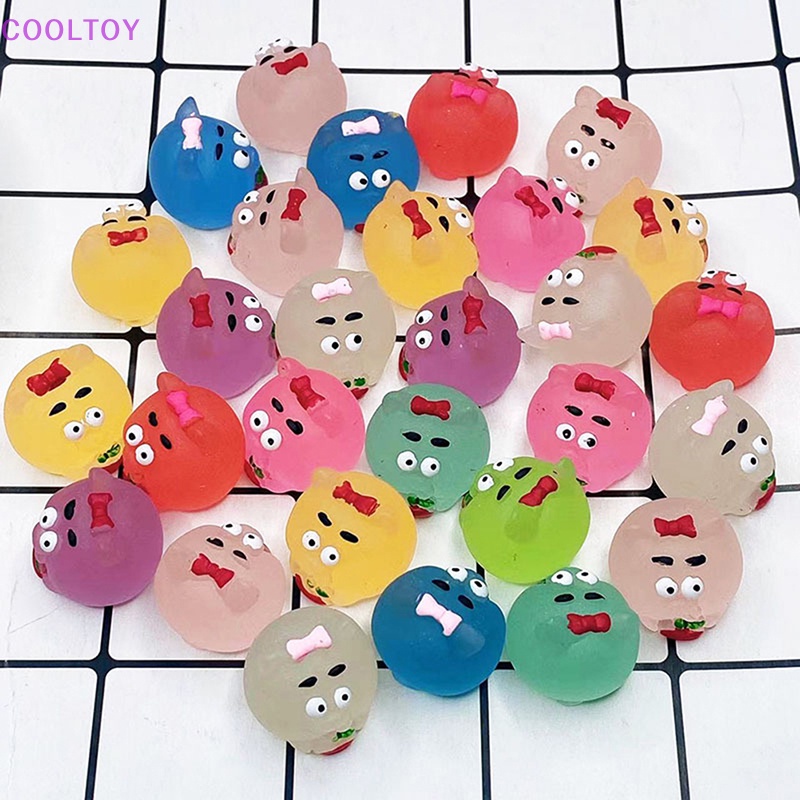 Set 2 Mô Hình Gấu Dạ Quang Mini Bằng Nhựa Resin Dễ Thương Trang Trí Sân Vườn