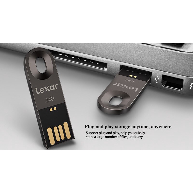 Ổ Đĩa Flash USB 64GB Bằng Kim Loại Siêu Mỏng Màu Đen Cho PC / Mac