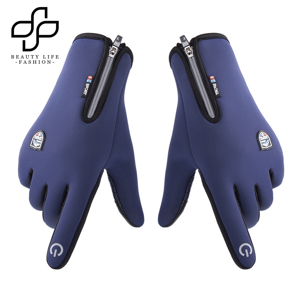 1 Đôi Găng Tay Đạp Xe Chống Nước Đa Năng Có Thể Chạm Màn Hình Cảm Ứng