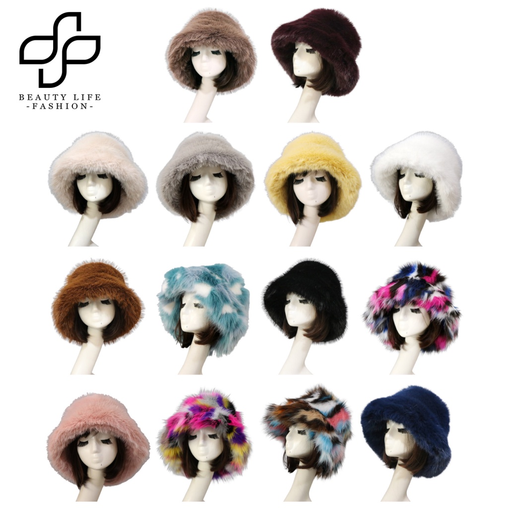 Nón Tai Bèo Phủ Lông Nhân Tạo Mềm Mại Dày Dặn Giữ Ấm Mùa Đông Cho Nữ