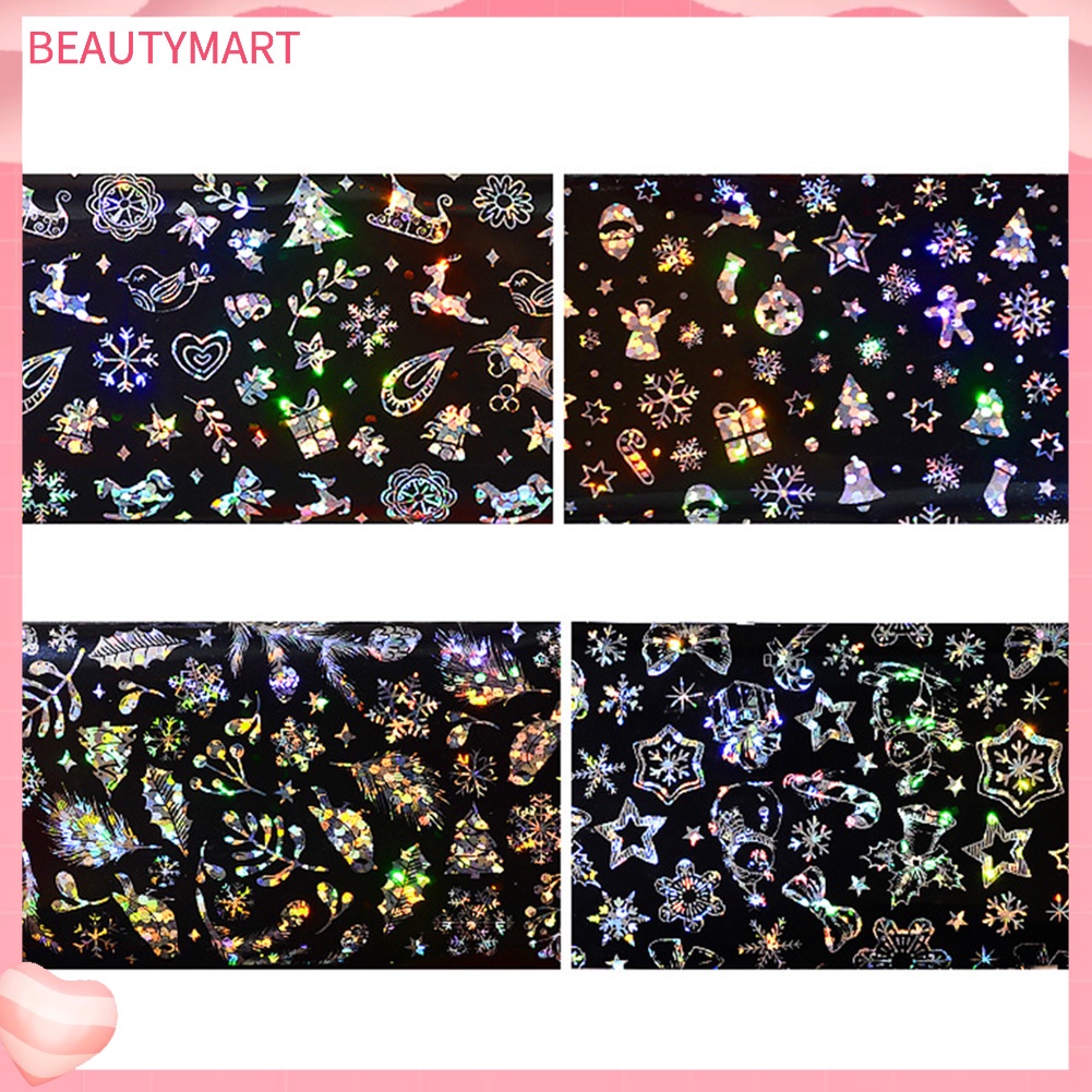 Sticker Dán Móng Nghệ Thuật Họa Tiết Bông Tuyết Giáng Sinh