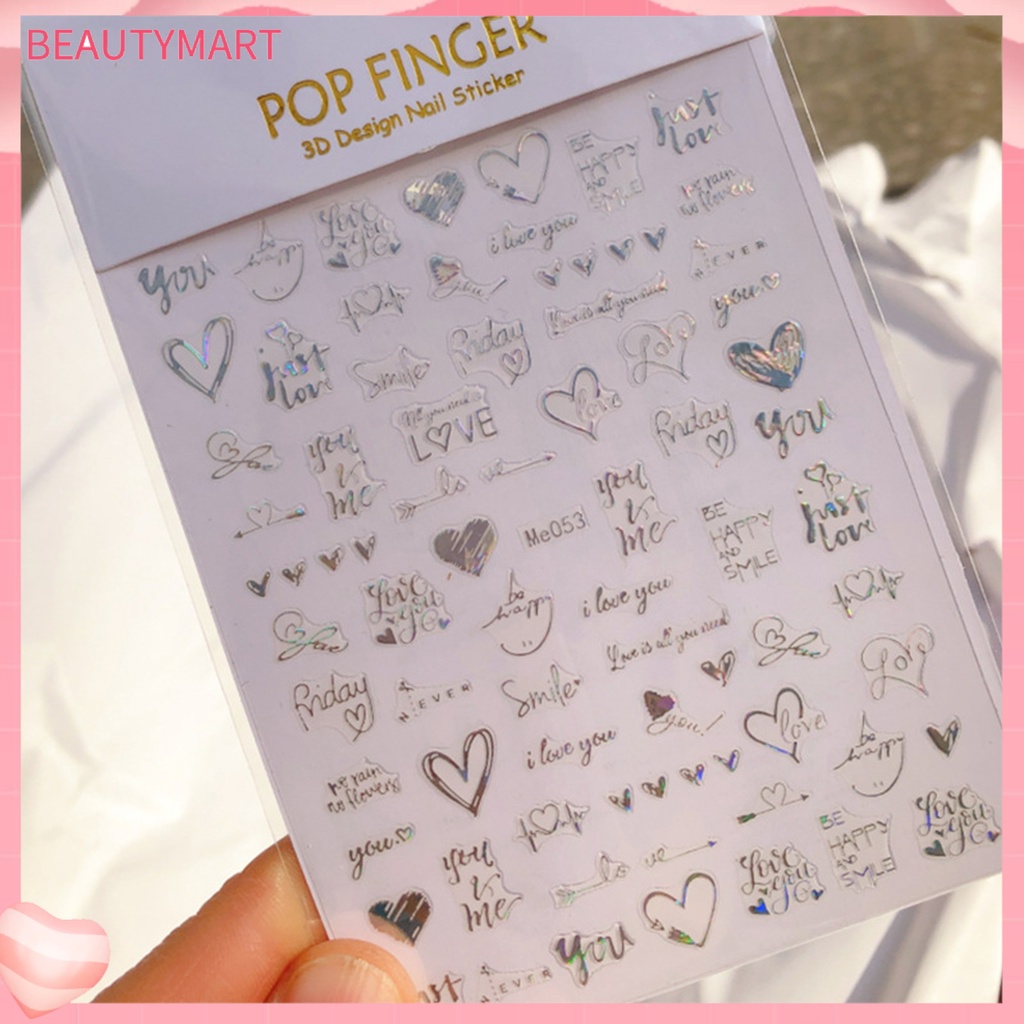 Miếng Dán Móng Tay Hiệu Ứng 3D Không Phai Màu Tạo Hiệu Ứng Tuyệt Vời Lãng Mạn
