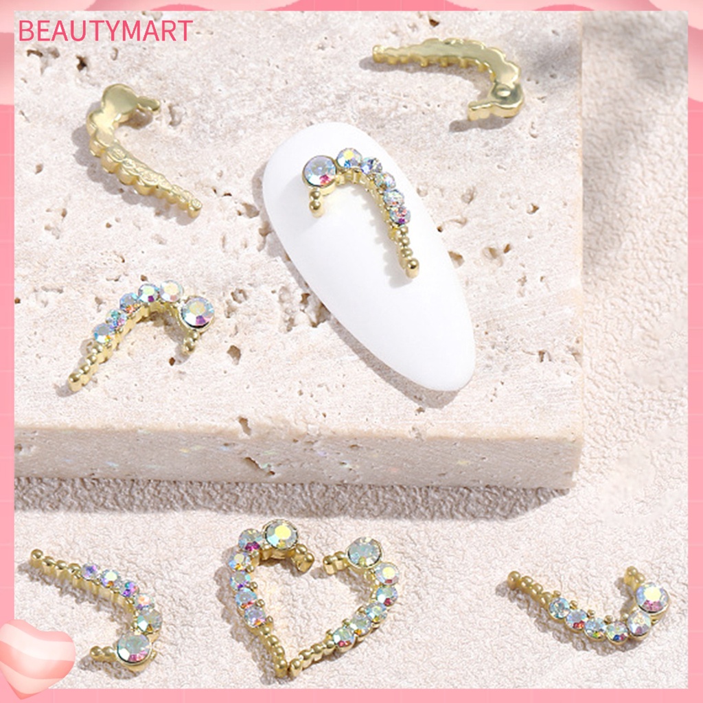 Bộ 10 Phụ Kiện Trang Trí Móng Tay Hình Trái Tim Bằng Hợp Kim DIY