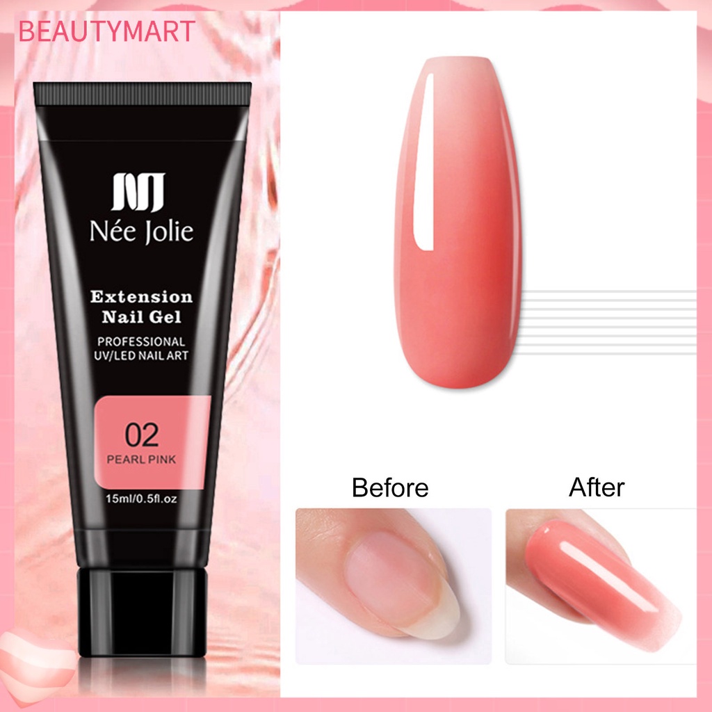 Gel Nối Dài Móng Tay 15ml Nhiều Màu Sắc Trong Suốt Nhanh Chóng Dùng Cho Salon