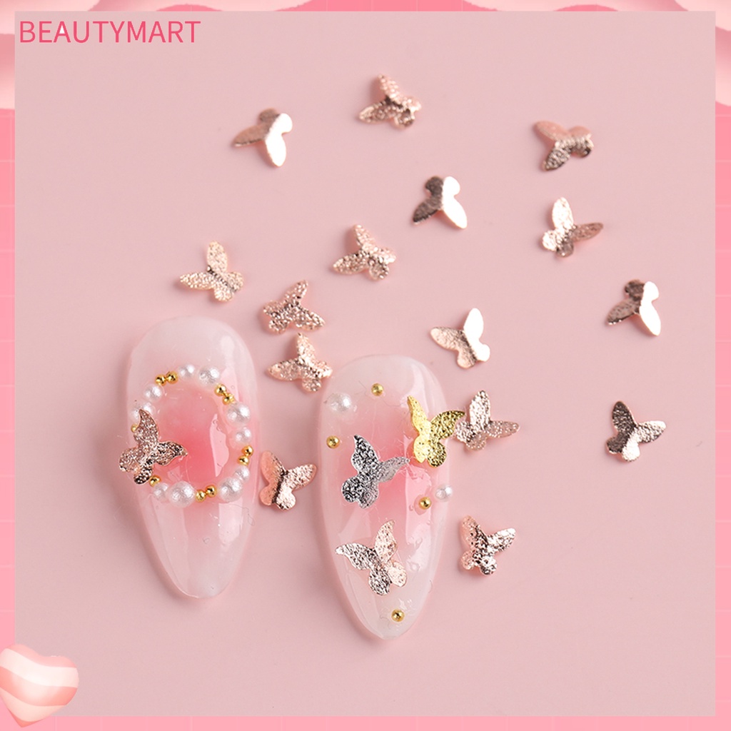 Phụ Kiện Trang Trí Móng Tay Hình Bướm Bằng Kim Loại Lấp Lánh