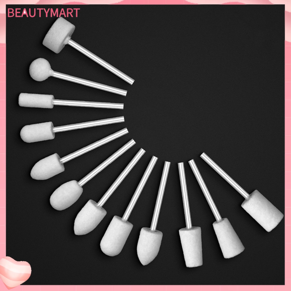 Bộ 12 Mũi Khoan Mài Móng Tay Chống Trầy Màu Trắng Dùng Tại Nhà