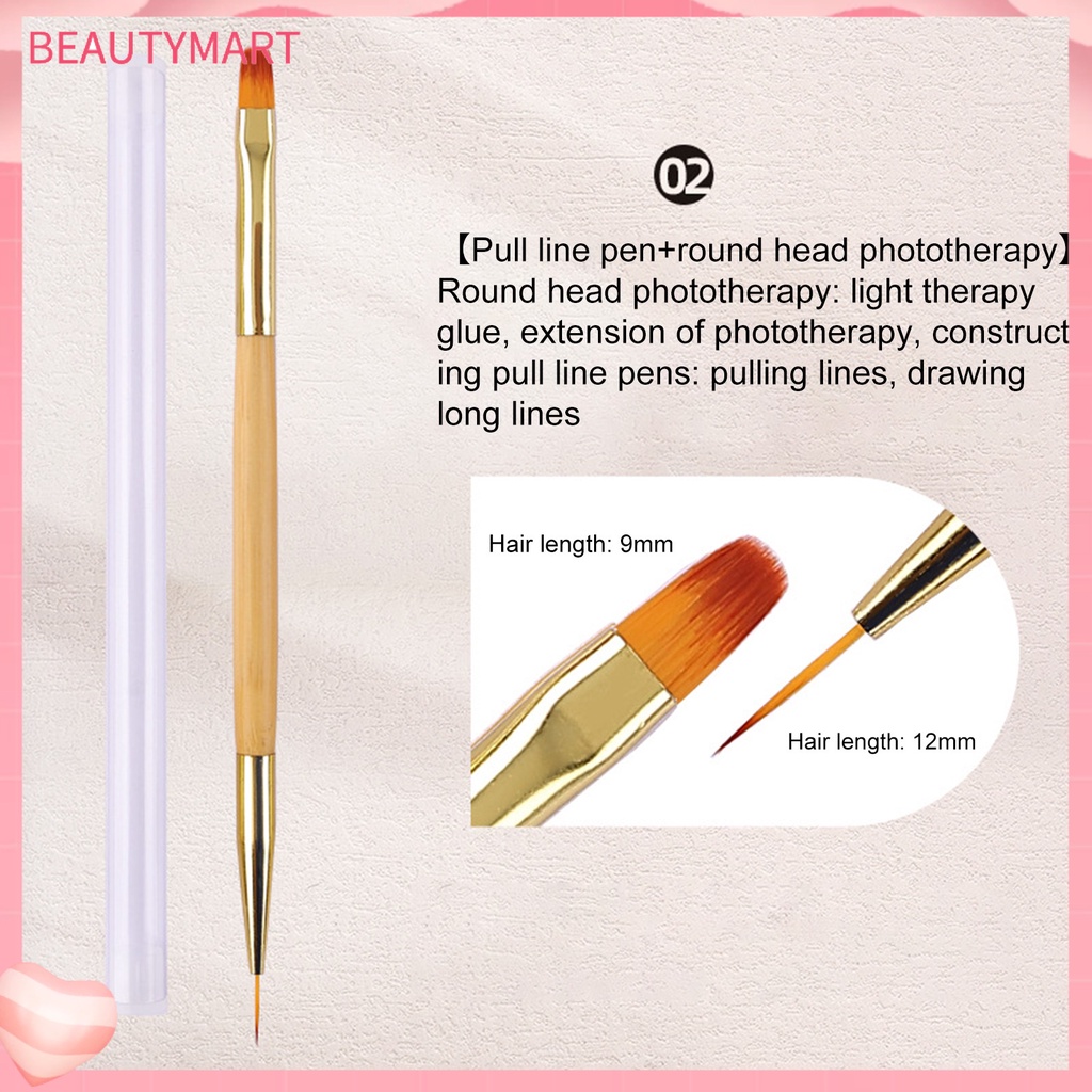 1 / 3 Cây Bút Lông Mềm Hai Đầu Dùng Cho Làm Móng Tay DIY