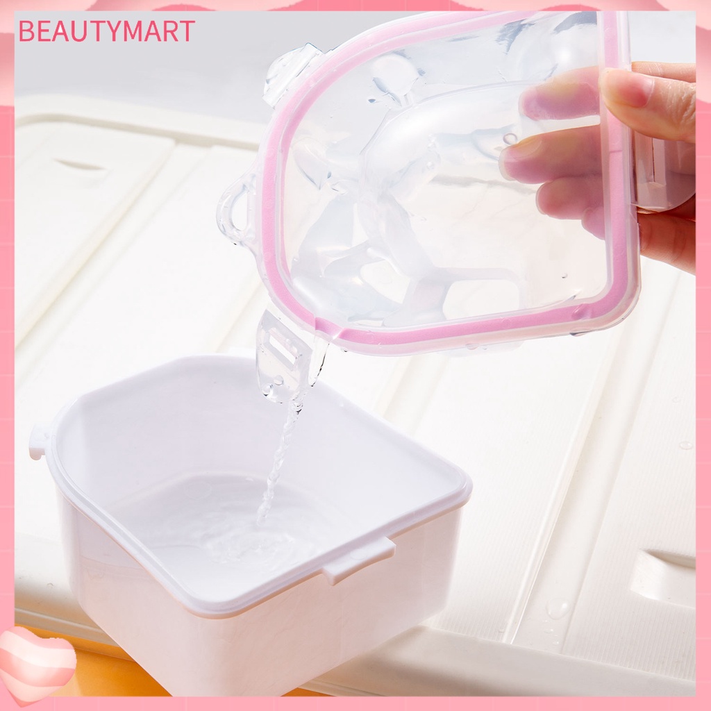 [beautymart] Bát Ngâm Móng Tay Có Thể Tháo Rời Thiết Kế Rãnh Treo Hai Lớp Dùng Trong Salon
