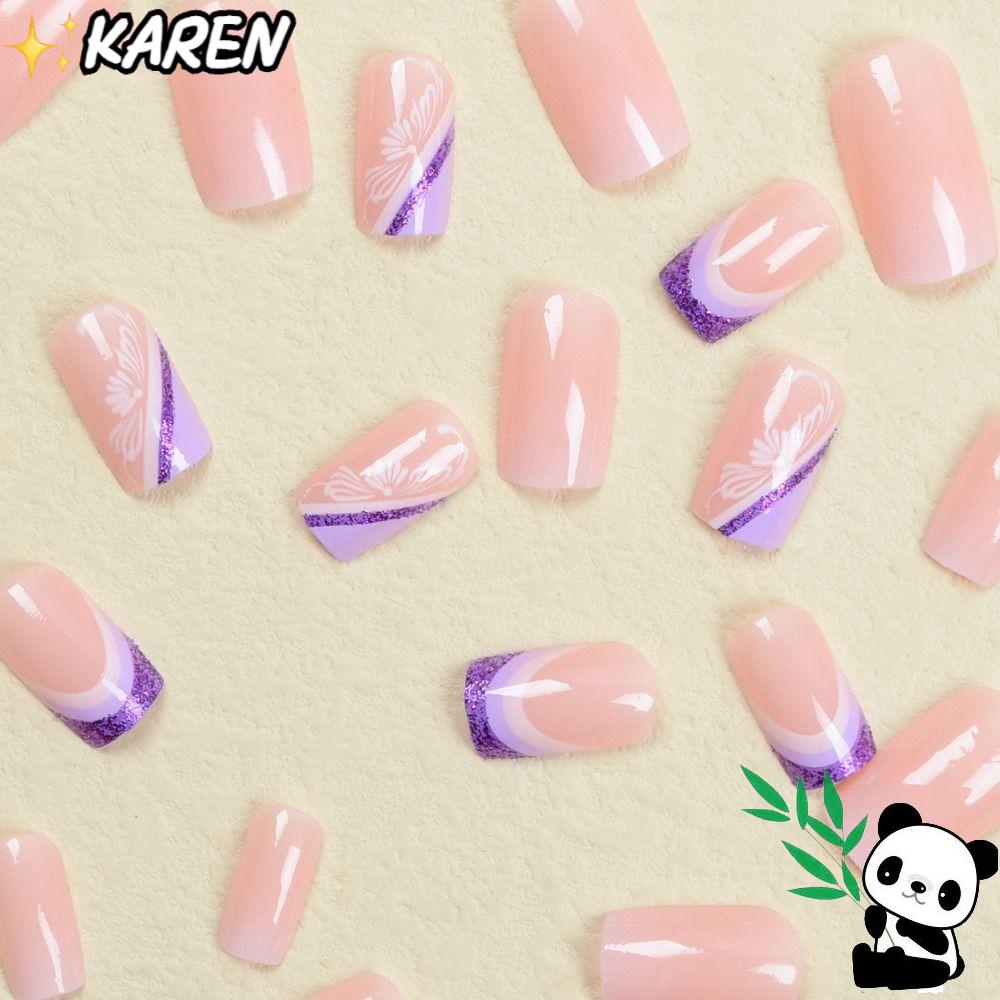 Bộ Móng Tay Giả Đầu Vuông Dạng Nhấn DIY