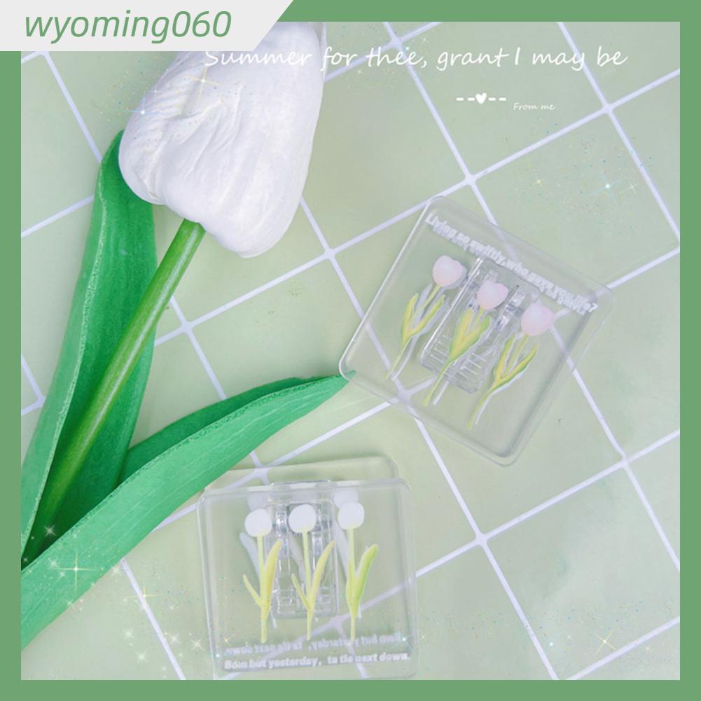 Wyoming060 Kẹp ảnh hai mặt Acrylic Mô hình hoa tulip giấy trong suốt đa chức năng cho tổ