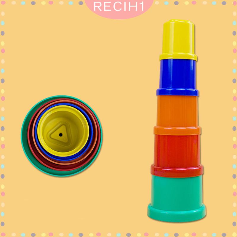 Cốc Xếp Chồng Lên Nhau Màu Cầu Vồng Giáo Dục Sớm Cho Bé