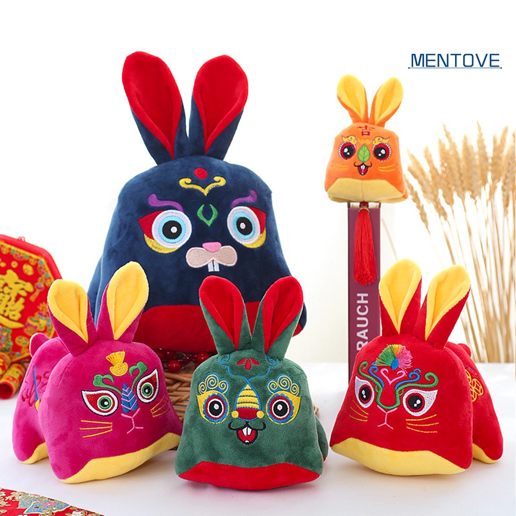 Búp Bê Thỏ May Mắn Truyền Thống Trung Hoa 3D Trang Trí Năm Mới