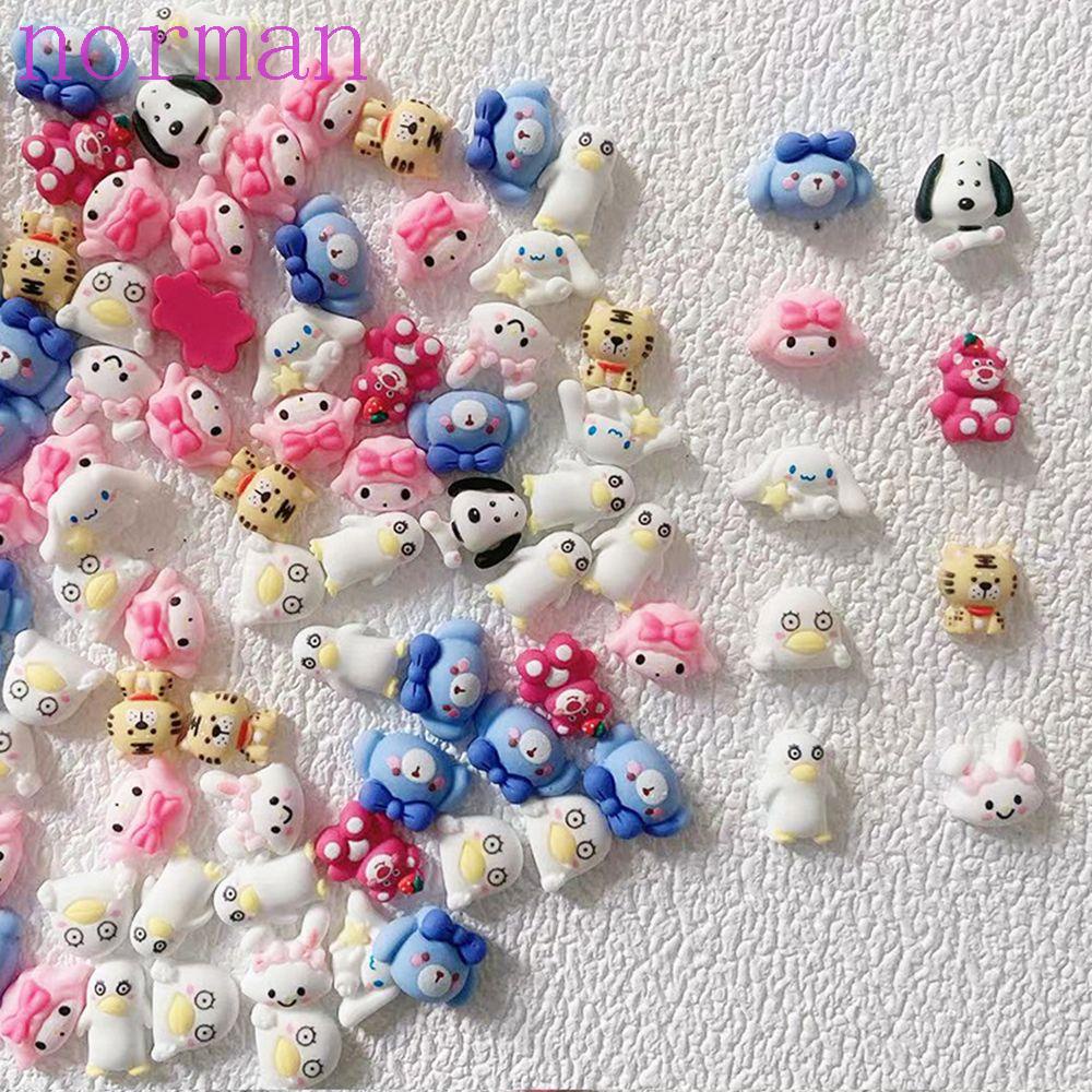 Norman Set 10 Phụ Kiện Trang Trí Móng Tay Nghệ Thuật Hình Hoạt Hình Dễ Thương Cho Điện Thoại Di Động