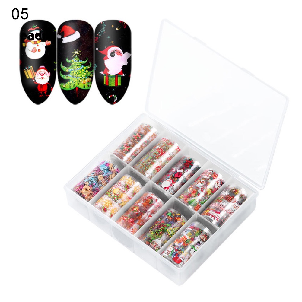 Hộp Sticker 10 Ngăn Hình Bí Ngô Trang Trí Móng Tay