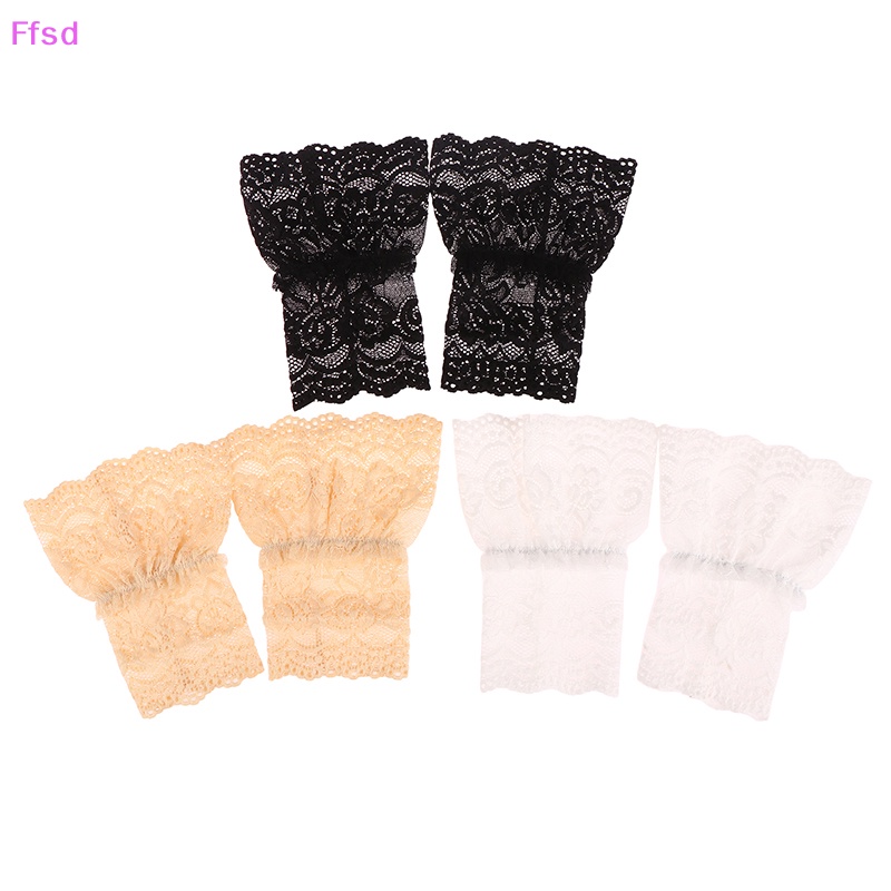 {Ffsd} 1 Cặp Vòng Tay Giả Xếp Ly Trang Trí Ren Có Thể Tháo Rời * Bán Chạy