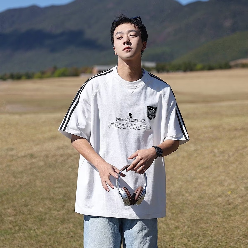 Áo Thun Cotton Tay Ngắn Dáng Rộng Phong Cách Đường Phố Mỹ Thời Trang Mùa Hè Cho Nam