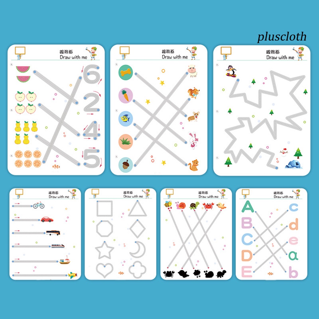 1 Bộ Sách Viết Với Màng Mờ Chống Nước Dùng Để Giáo Dục Hằng Ngày Cho Trẻ Em