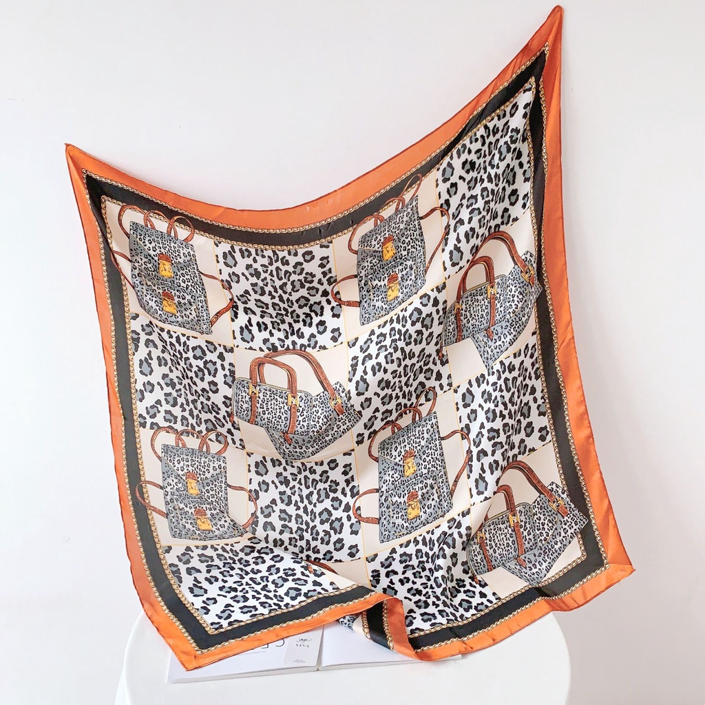 Khăn Quàng Cổ Lụa Mỏng Dáng Vuông Nhỏ 90 * 90cm Phong Cách Âu Mỹ Thời Trang Xuân Hè Cho Nữ